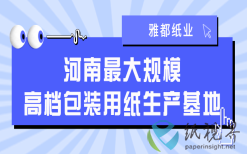 雅都纸业2025年有望成为河南最大规模高档包装用纸生产基地